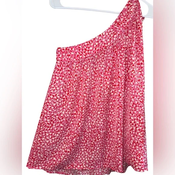 JODIFL Pink One Shoulder Tie Blouse, Size Large - Picture 2 of 4